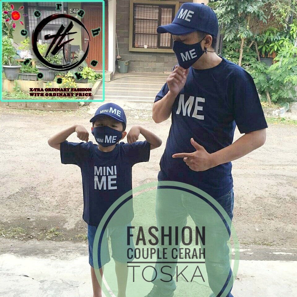 Topi Couple Masker Couple Baju Couple / Kaos Couple / Pasangan Ayah Anak / Ibu Anak / Keluarga / Fam