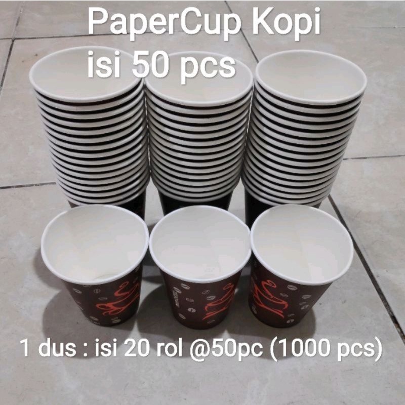 PaperCup Kopi / Paper Cup Uk 9 oZ (1 Dus isi 20 Rol) - Gelas Kertas, Gelas Kopi, Cup Kopi