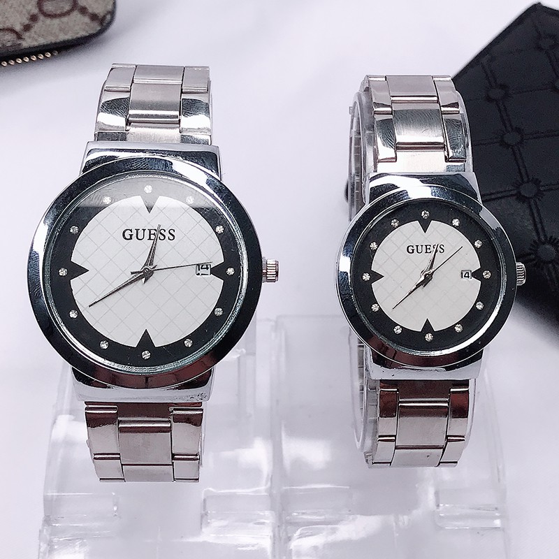 [✅COD] Ladies Watch Steel Band Calendar Couple Watch