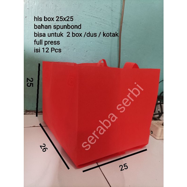 

tas hls box 25x25 tas besek tas spunbond tas kotak tas box nasi tas kue