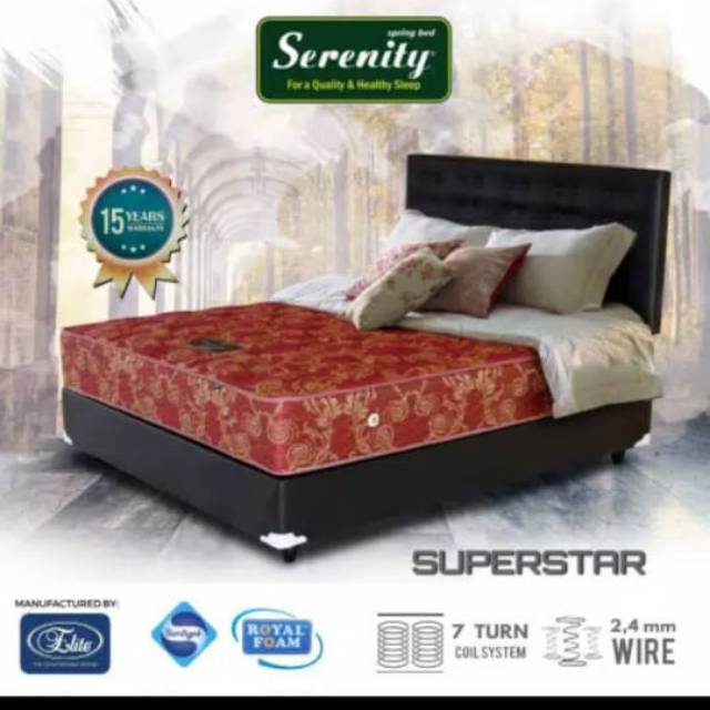 KASUR SPRINGBED SUPER STAR 160 X 200 SERENITY || MATRAS SAJA || FULL SET