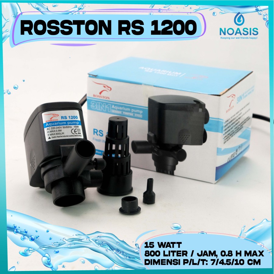 POMPA AIR CELUP AQUARIUM ROSSTON RS 1200 POWER HEAD AKUARIUM AQUASCAPE RS-1200 15 WATT