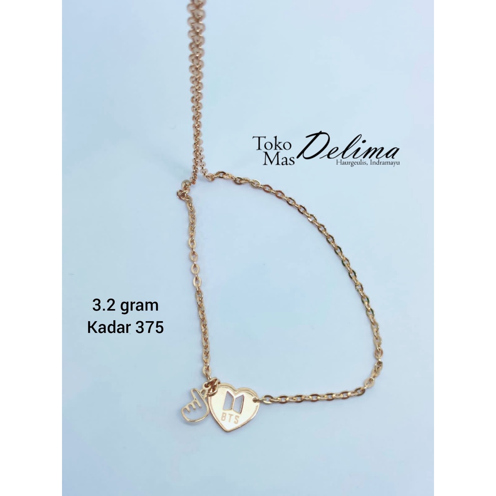 Kalung Emas Asli Kadar 375 Model Love BTS 3.2 Gram