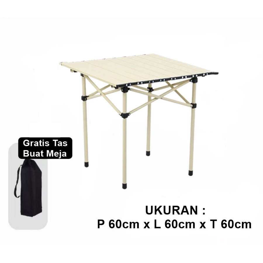 Meja Lipat Camping Meja Lipat Portable 60Cm x 60Cm x 60Cm MG993