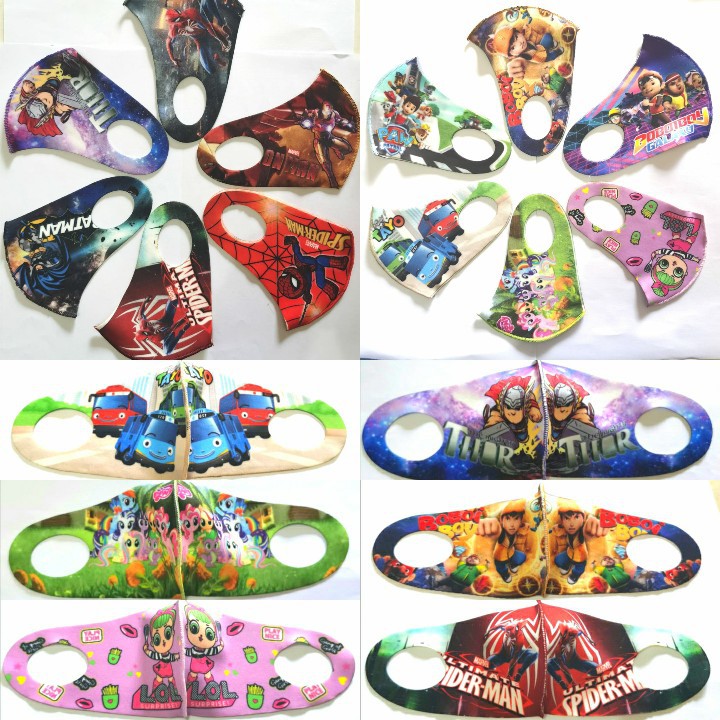 Masker Scuba Anak Masker Anak Gambar Karakter Kartun Full Printing Bisa Pilih Gambar Shopee Indonesia