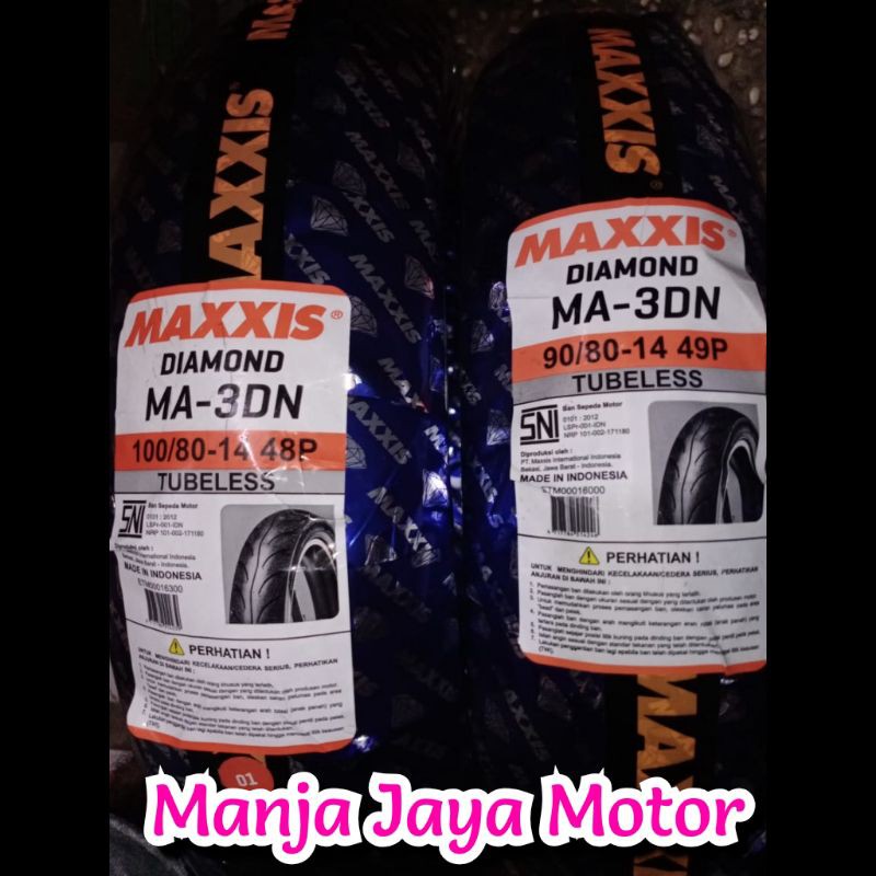 Paket Ban Tubeless maxxis Diamond 100/80-14 + 90/80-14 cocok untuk vario 125 beat