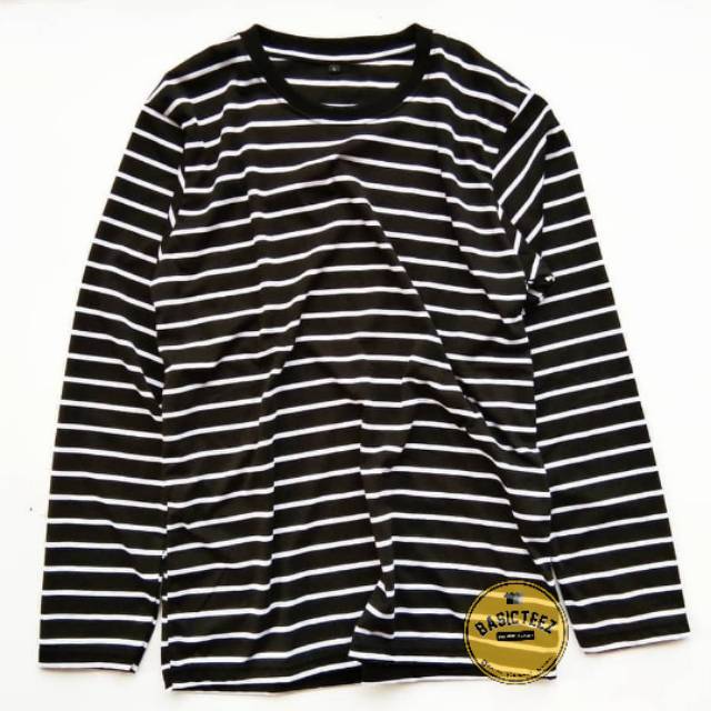 KAOS LONG STRIPE DOMINAN BLACK