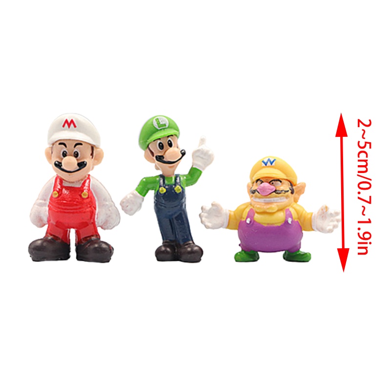 Ready Stock 48Pcs/set Super Mario Bros Luigi Model Doll Toys Action Figures Cake Decoration