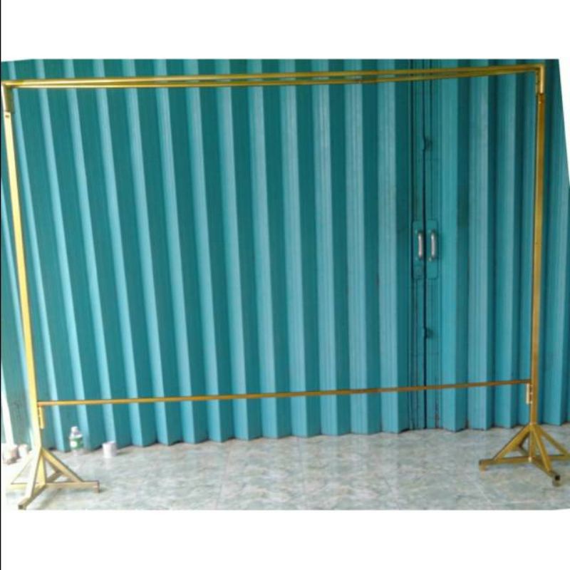 SECOND I BEKAS TIANG BACKDROP BESI 2 LAYER DEKORASI / GAWANGAN BESI DEKORASI 6x4 meter