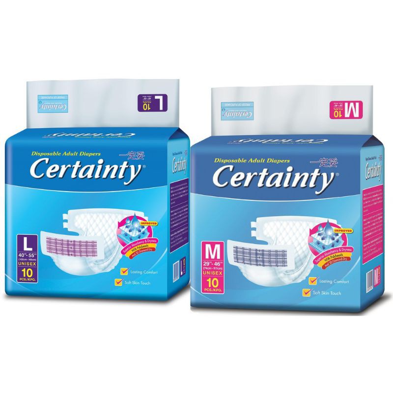 Certainty popok dewasa perekat M10,L10