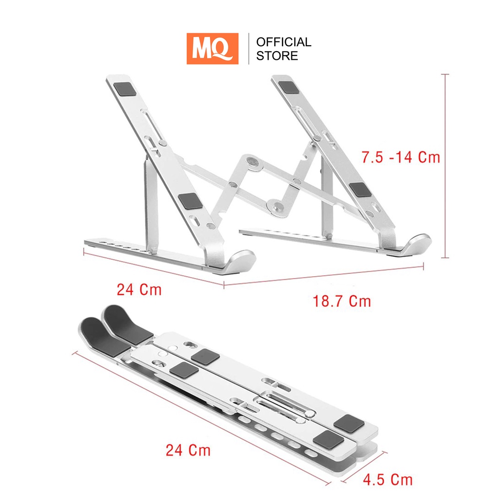 MQ Laptop Stand Holder Portable Aluminium Multifungsi Anti Slip Untuk Laptop/Notebook LS-001