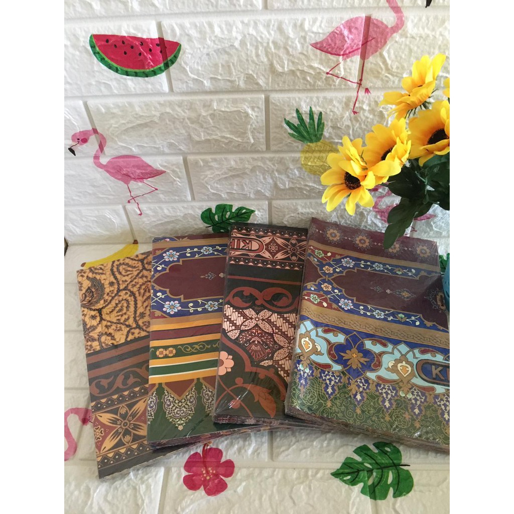 

sajadah kertas tebal merk kiki / sampul buku batik