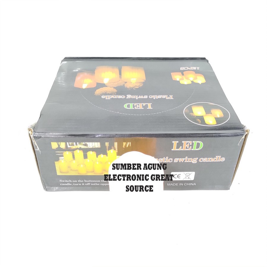 Lampu Lilin LED Kuning Gerak Plasctic Swing Candle Aman Seperti Asli