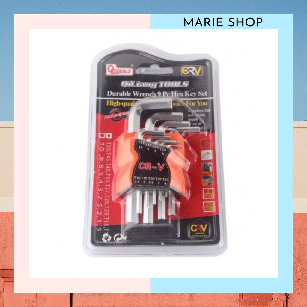 KUNCI L SET ISI 9 - KUNCI L SET 9 - KUNCI SET BAUT MOBIL MOTOR ELEKTRO