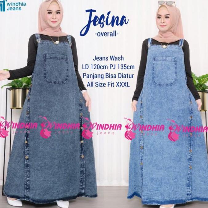 PROMO Jesina Emon Overal Overall Rok Kodok Jean Jeans Jins Denim Jumbo