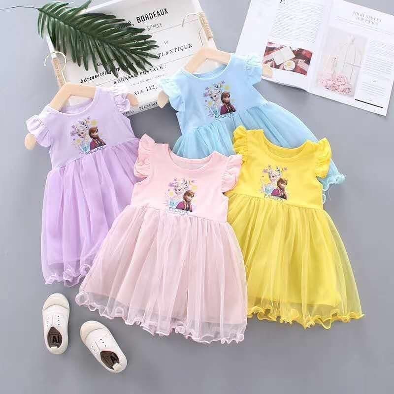 Dress Bayi 1-2 tahun Impert Anna Elsa / Dress Impor Murah 12 bulan 13 bulan 14 bulan 15 bulan 16 bul