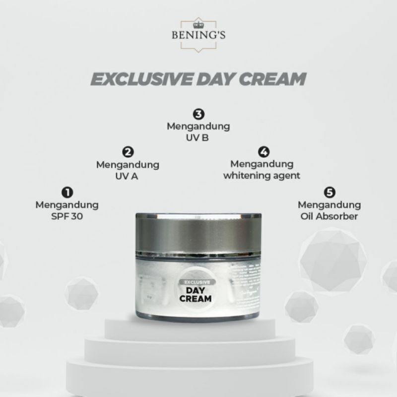 BENING'S SKINCARE PAKET EXLUSIVE/PAKET BRIGHTENING/PAKET ACNE ORIGINAL BY DR. OKY PRATAMA-DAY CREAM EXLUSIVE