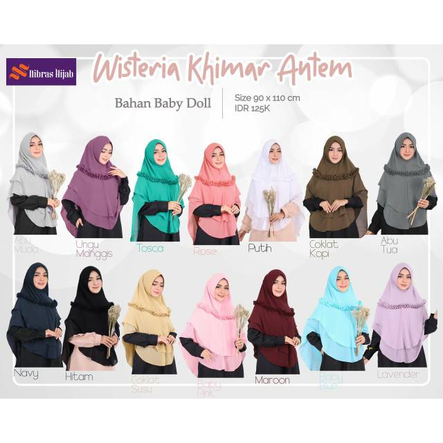 Wisteria/ Azalea antem/ nibras hijab/ Khimar Antem nibras/wisteria khimar antem /nibras hijab