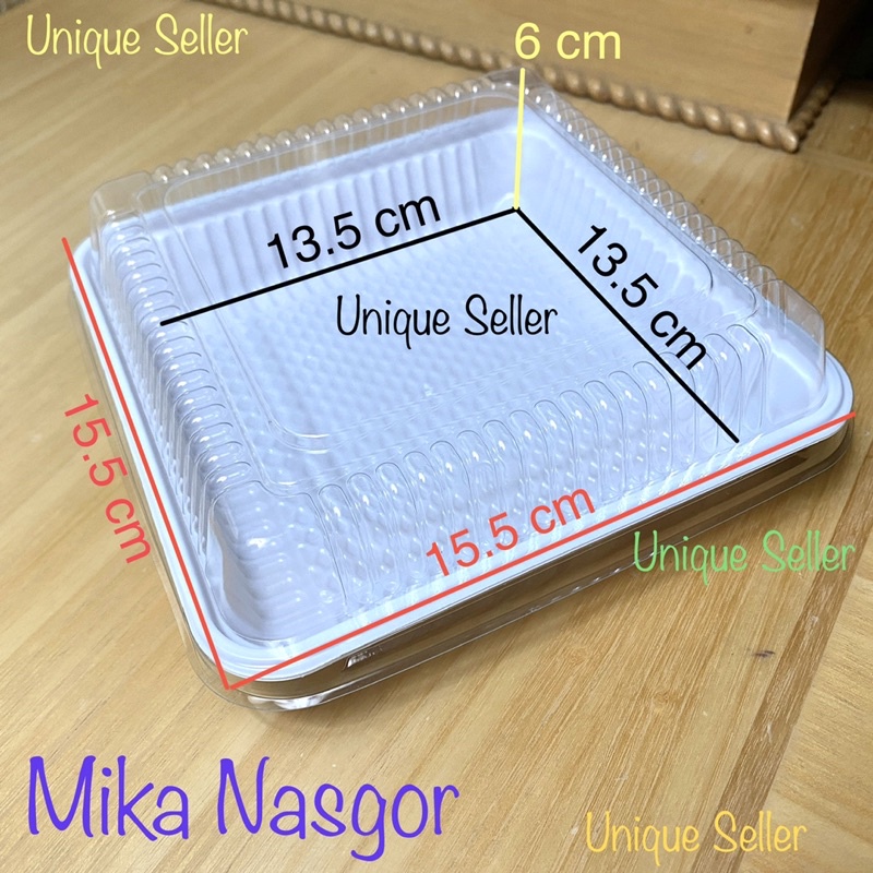 [10 pcs] Mika Nasgor 15.5x15.5x6 cm ISI 10 PCS / Mika Kotak 15 cm / Mika Bento Tanpa Sekat