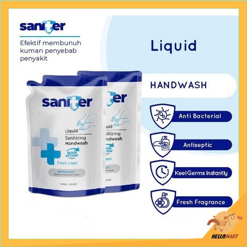 ORIGINAL Saniter Hand Wash REFILL Pouch 400ml &amp; 200ml / Saniter Handwash / HELLOMARTID