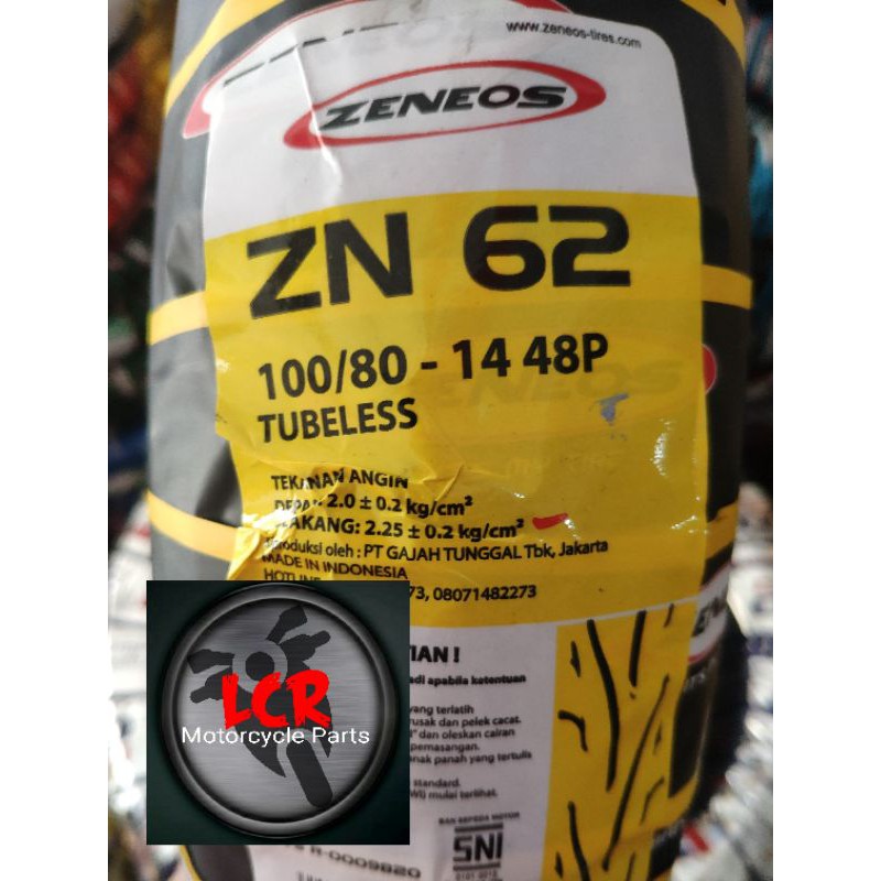 [ASLI 100%] Ban Luar Tubeless 100/80 - 14 Zeneos IRC Matic Ban Tubles 100 80 14 Ring 14 Ban Belakang