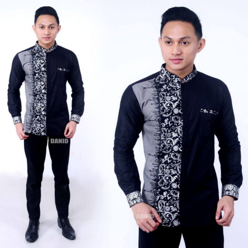 Koko Bordir Kombinasi Batik Lengan Panjang Terlaris Size M, L, XL #6 ( ORIGINAL )