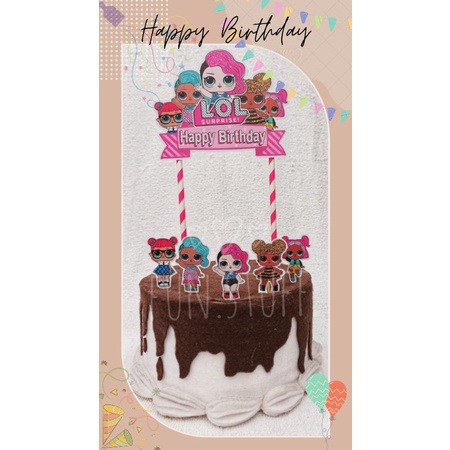topper cake birthday karakter/topper cake birthday LOL/topper cake birthday we bare bears/topper cak