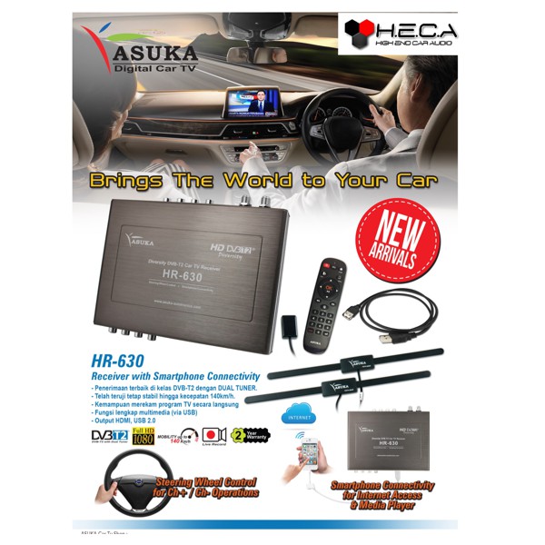 ASUKA HR-630 Car TV Receiver Mobil TV Tuner Digital HR630