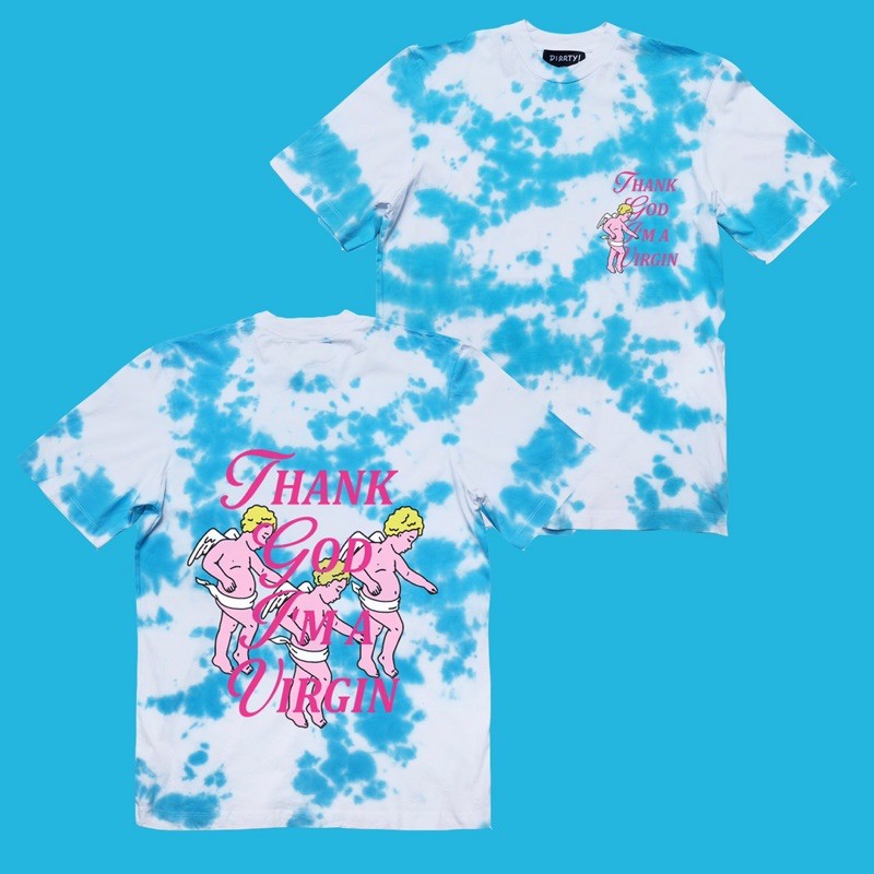 

GetDirrty Thank God Im A Virgin Tiedye Cloud Tee
