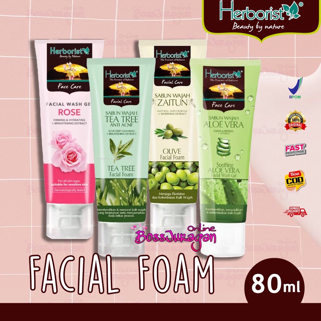 (BOSS) HERBORIST Facial Foam 80ml - Herborist Sabun Wajah - Herborist Facial Wash - Sabun Cuci Muka