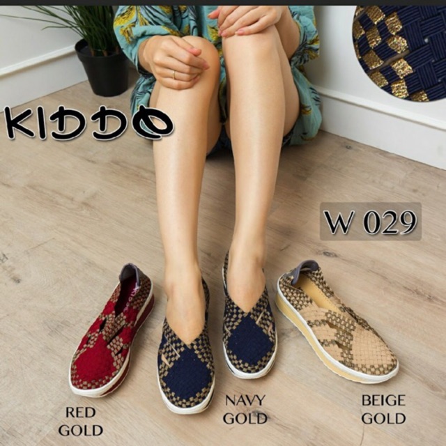 Kiddo W029 rajut wanita sepatu anyaman rajut wanita ORI