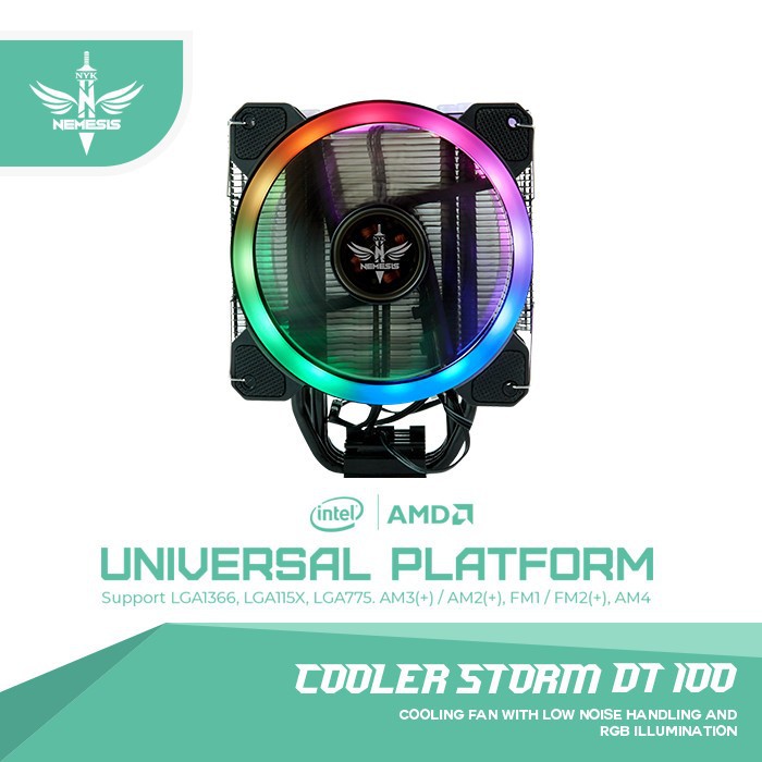 NYK Nemesis Cooler Storm DT100 DT-100 DT 100 RGB Dual 12CM