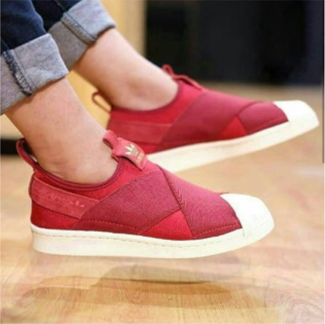 adidas slip on red