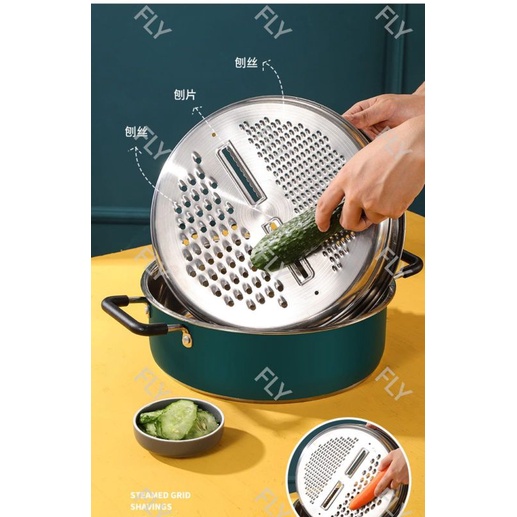 PANCI STEAMER PENGUKUS DENGAN PARUTAN COOKING HOT POT 28CM/30CM