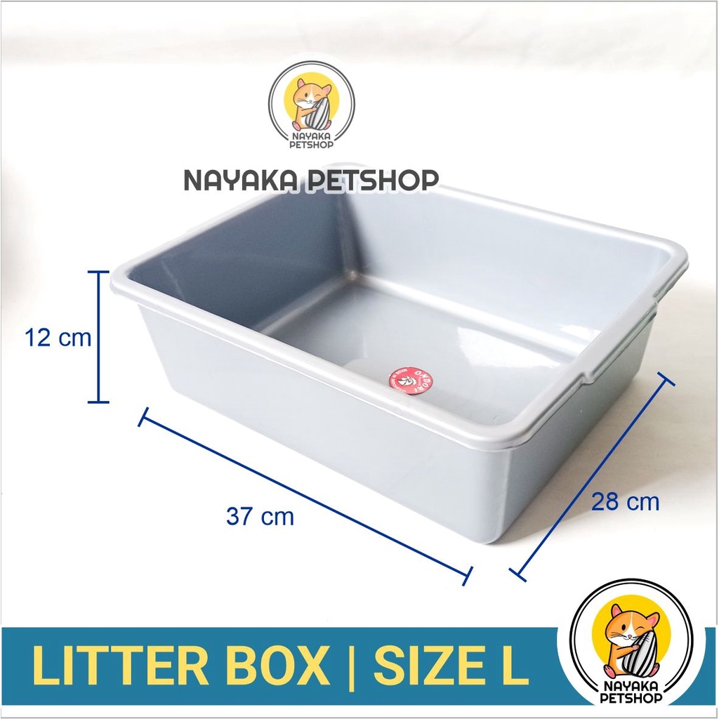 Size L Litter Box Kucing Bak Pasir Baki Zeolit Gumpal Wangi Wood Pellet Cat Toilet Kotak Kotoran Hewan