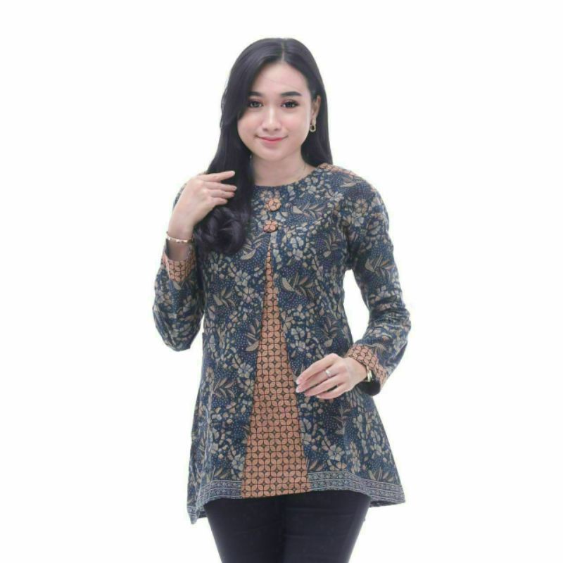 tey-17 Batik Wanita ASJ SA HRB026 Kenogo Kemeja Tosca Pendek-Model 12