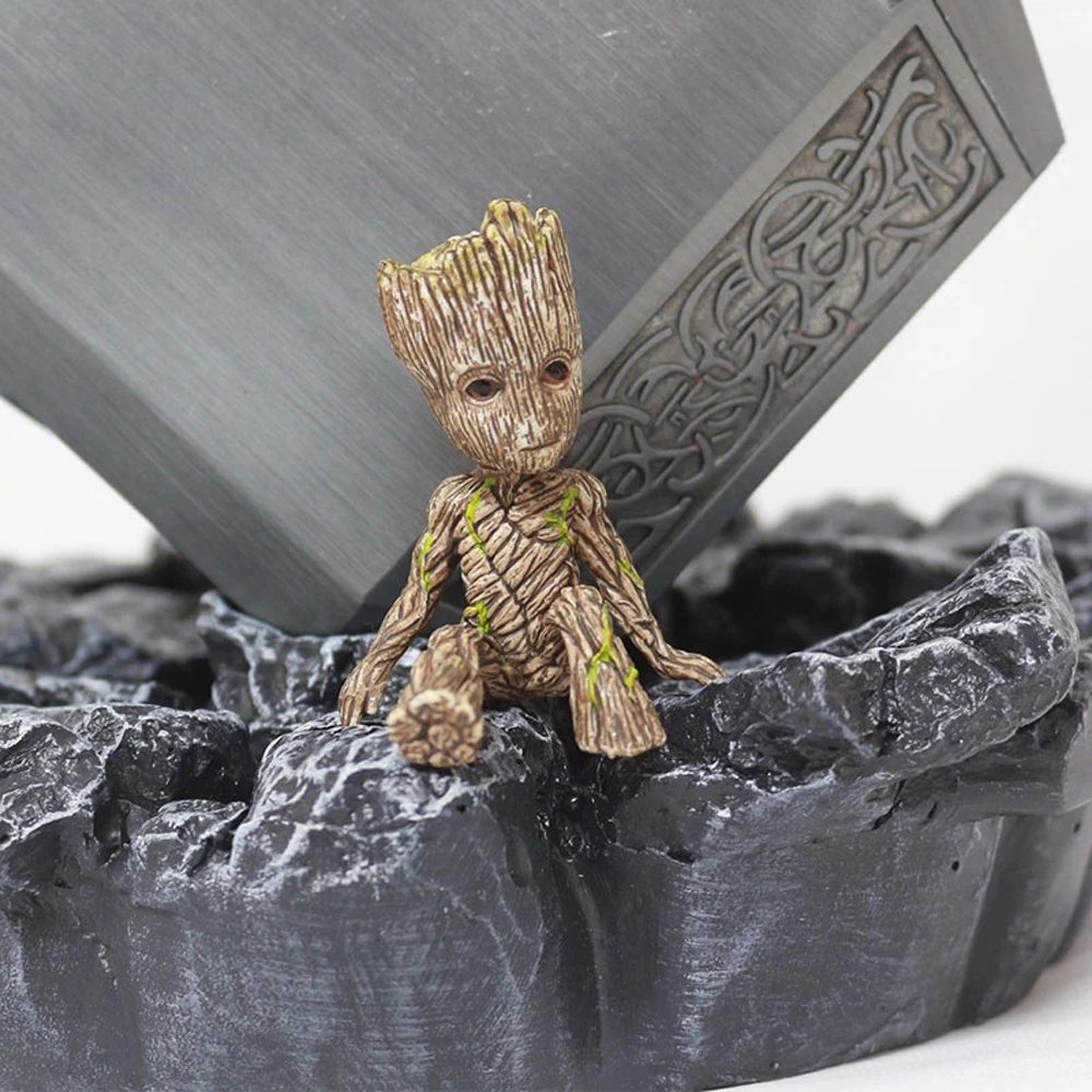 MXBEAUTY Figure Toys Groot Figure Sitting Action Toy Figure Tree Man Groot 6CM for Gifts for Kids Model Doll Avengers Mini Groot