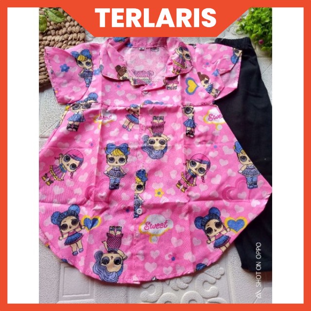 Setelan tunik legging anak perempuan 1-6 tahun katun pilih motif SETELAN TUNIK LEGGING KATUN CATRA