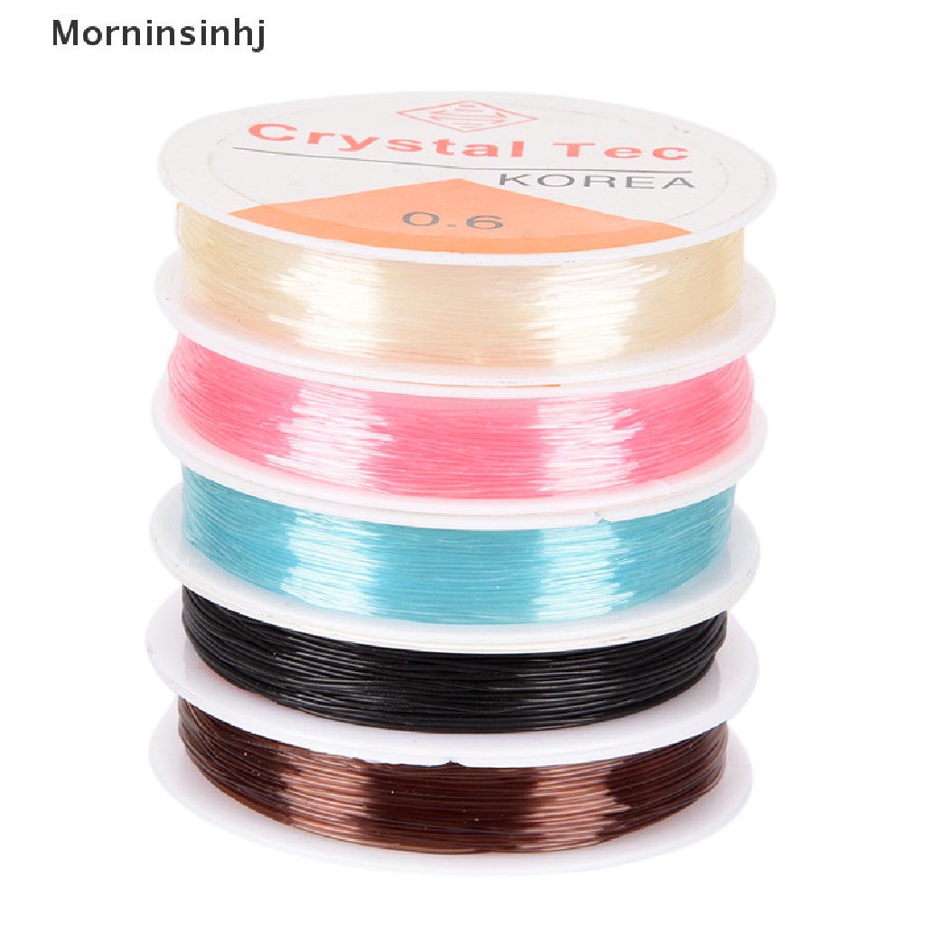 Mornin 1Roll Elastis Stretch Manik-Manik String Cords Kawat Membuat Perhiasan Benang 0.6mm id