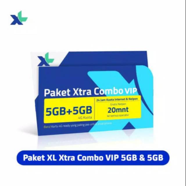 Kartu Perdana & Paket XL Xtra Combo VIP 5GB + 5GB