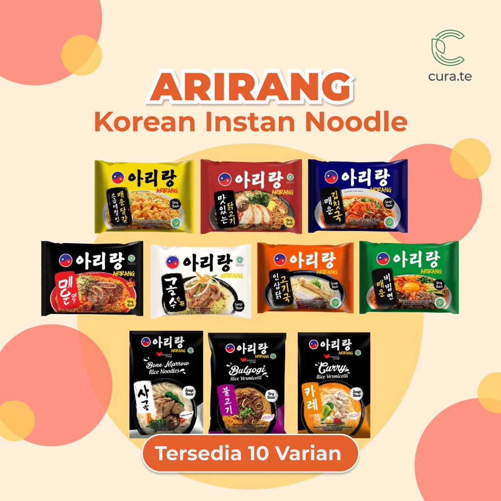 ARIRANG MIE INSTAN KOREA BIHUN KWETIAU HALAL ALL VARIAN | GORENG KUAH HOT SALTED EGG BONE MARROW KIMCHI SOUP CURRY CHICKEN BULGOGI BIMBIM RAMYUN