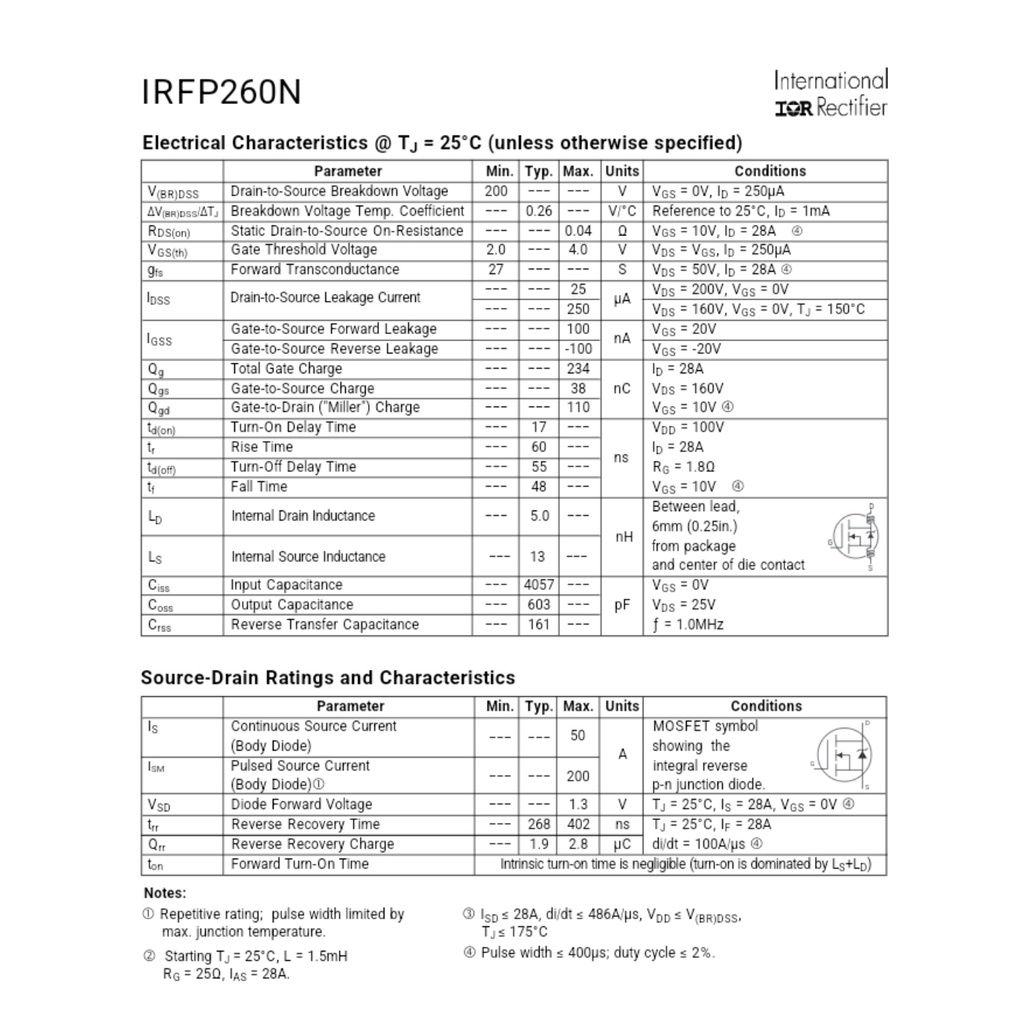 Mosfet IRFP260N IRF P 260N