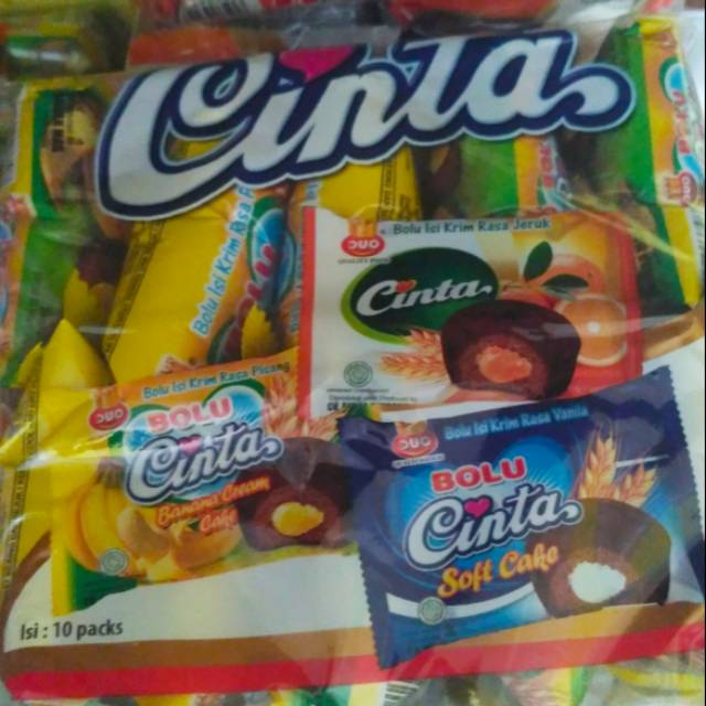 

Bolu cinta ada tiga rasa pisang,jeruk dan vanilla