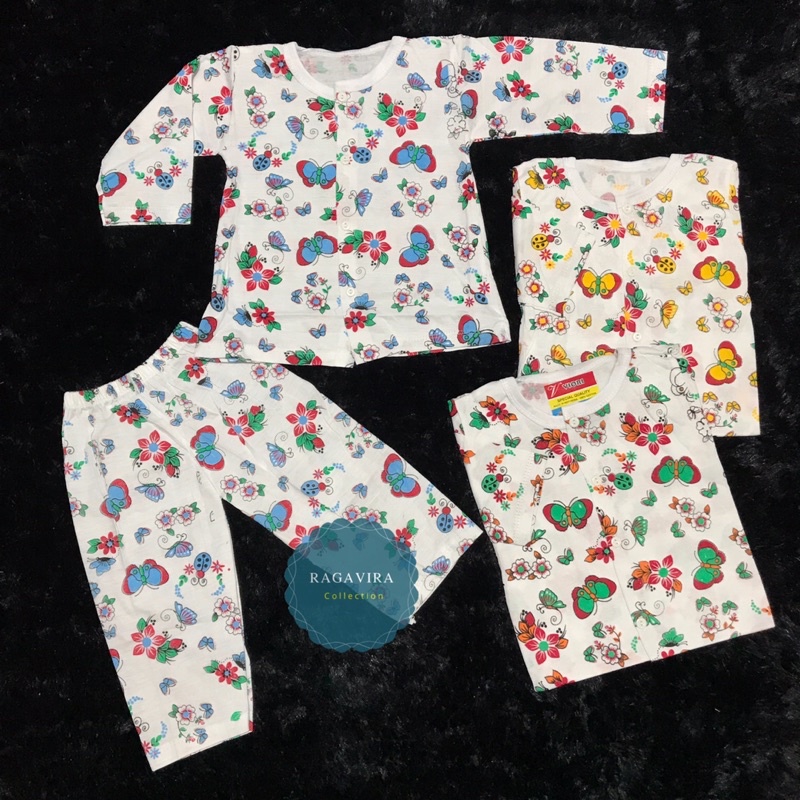 baju anak perempuan lucu murah Setelan full print 3-18bulan