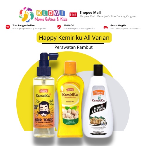 Happy Hair Lotion Kemiriku / Happy Hair Kemiriku  / Penyubur Rambut / Hair Tonic / Minyak Rambut