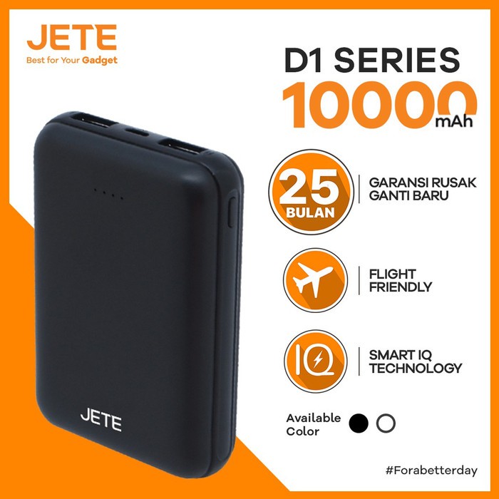 JETE D1 10.000MAH POWERBANK GARANSI RESMI JETE TERMURAH