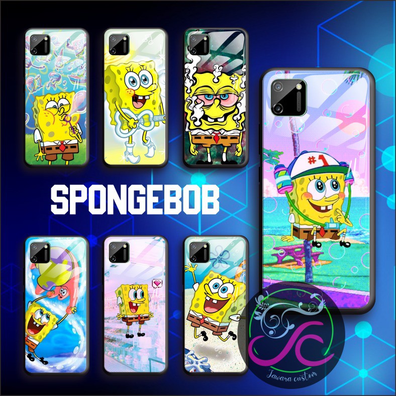 JW Case gambar spongebob back case glass oppo a3s a31 a7 f9 a5s a71 a83 f1s f5 f7 a91 a92 a5 a9 2020