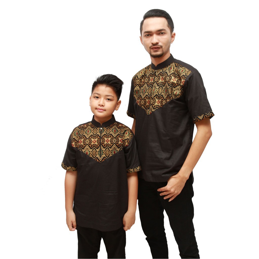 Koko Batik Hitam 02 / Koko Ayah Anak / Koko Couple / Koko Murah / Koko Songket / Koko Katun /