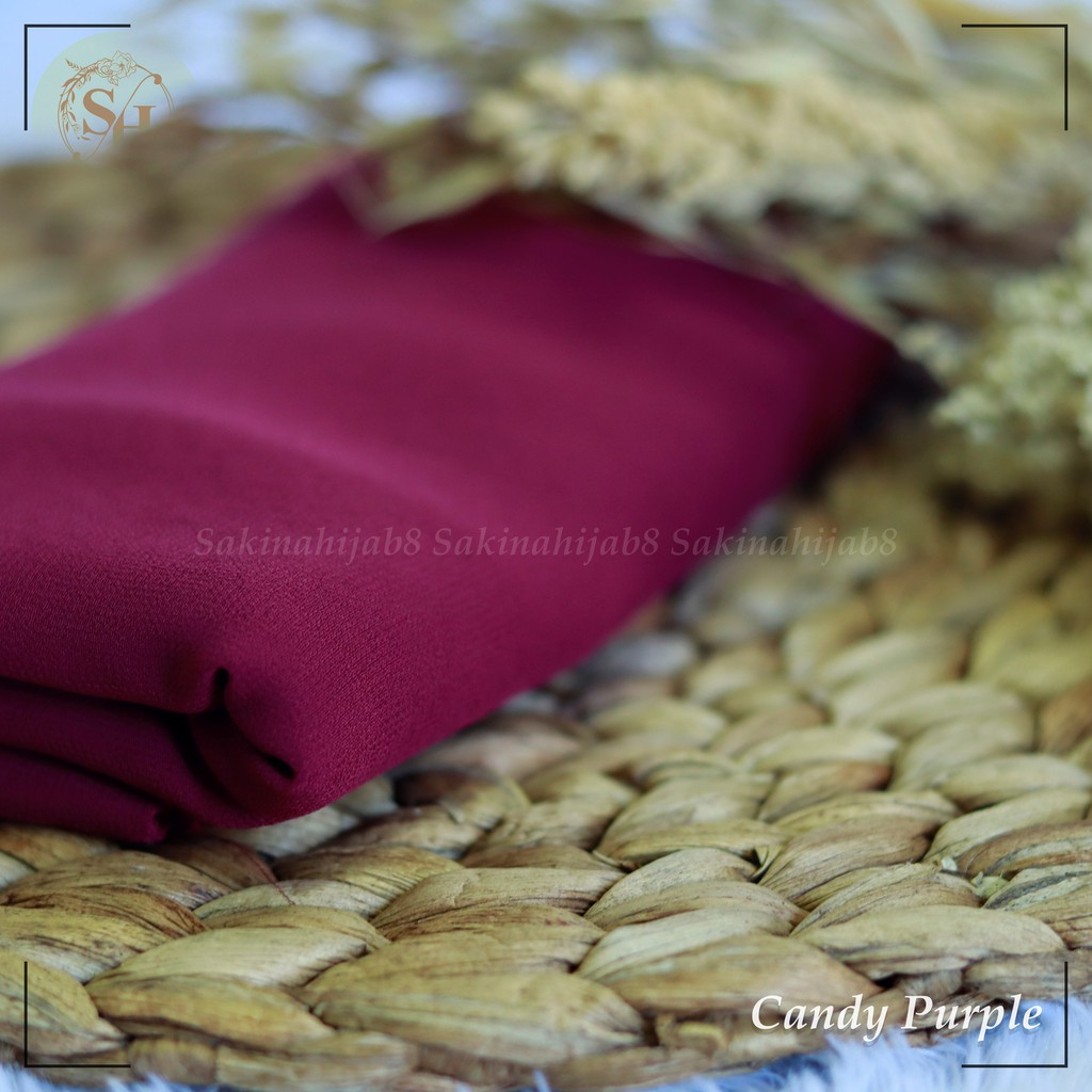 PROMO Pashmina Ceruty Babydoll 200x75 cm jahit tepi CHAPTER1-Candy Purple