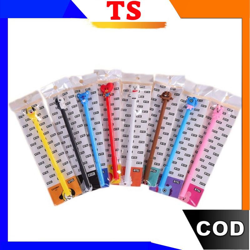 

TS - S466 (PACKINGAN) Pulpen Fancy Gel Pena Karakter BT21 BTS Army KPOP / Pena BT21 / Stationary